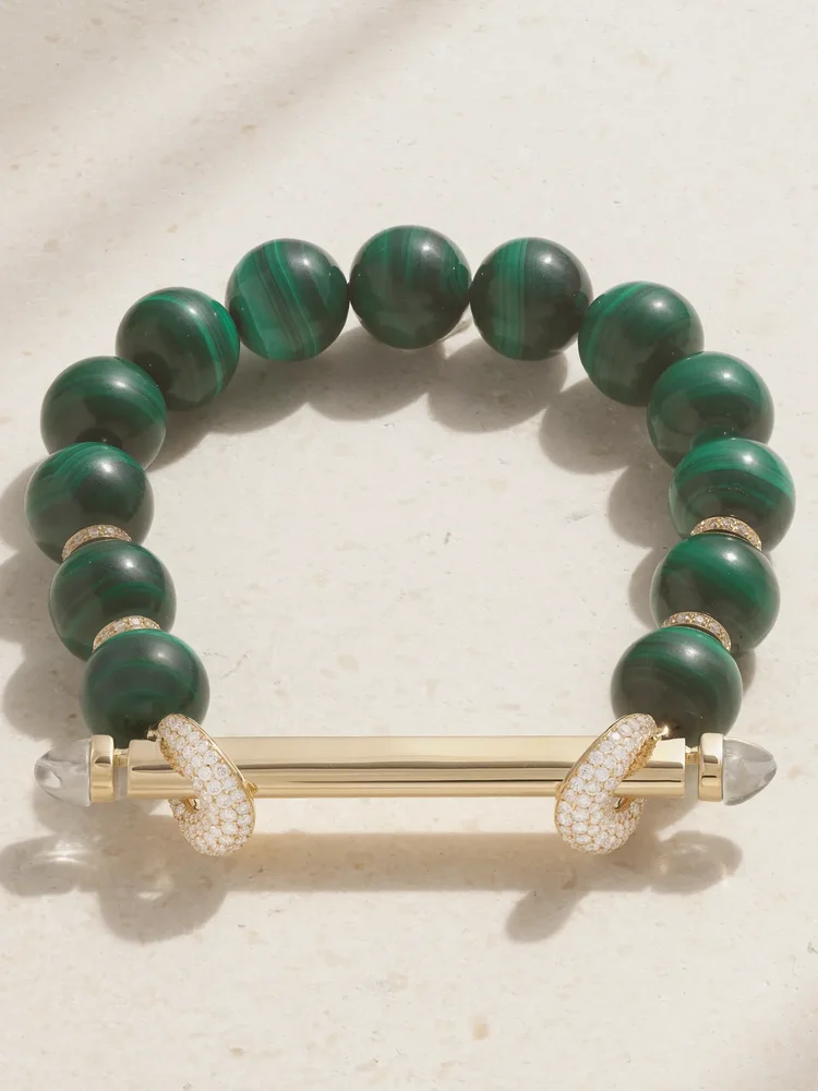 Jumbo Chakra 18-karat gold multi-stone bracelet