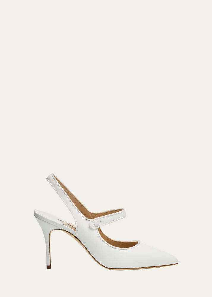 Camparisli Leather Mary Jane Slingback Pumps