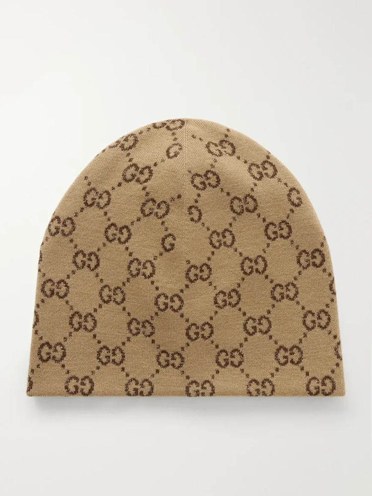 Allover GG Wool-Blend Jacquard Beanie
