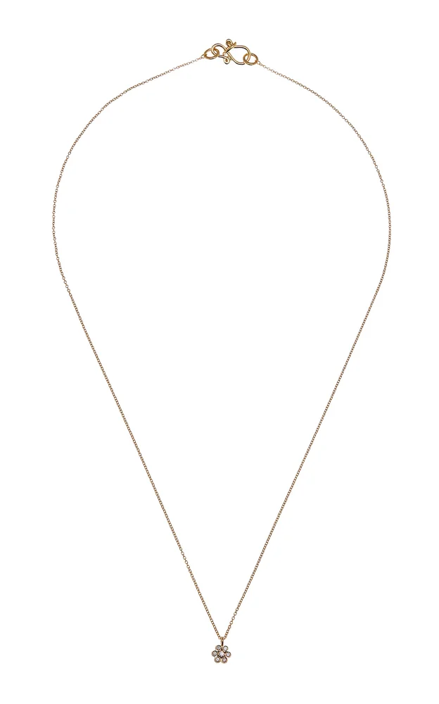 Lily Fleur Simple 18K Yellow Gold Diamond Necklace