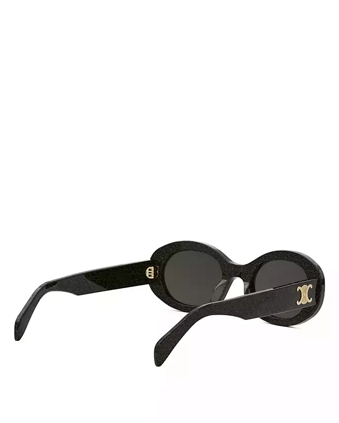 Glitter Triomphe Oval Sunglasses, 52mm
