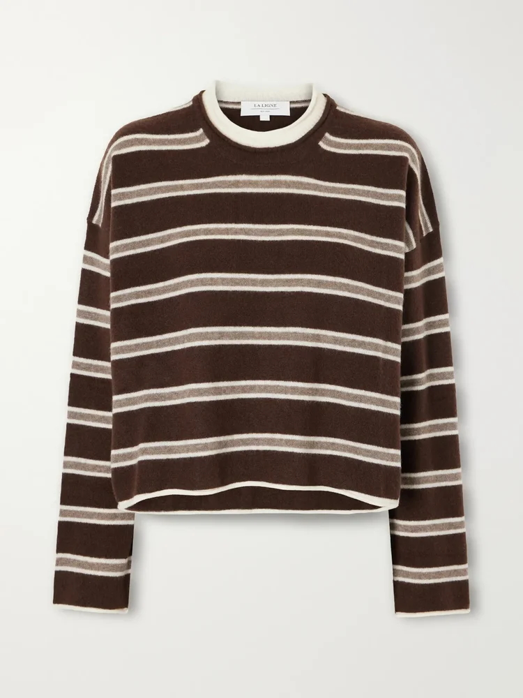 Dominick striped cashmere and silk-blend sweater