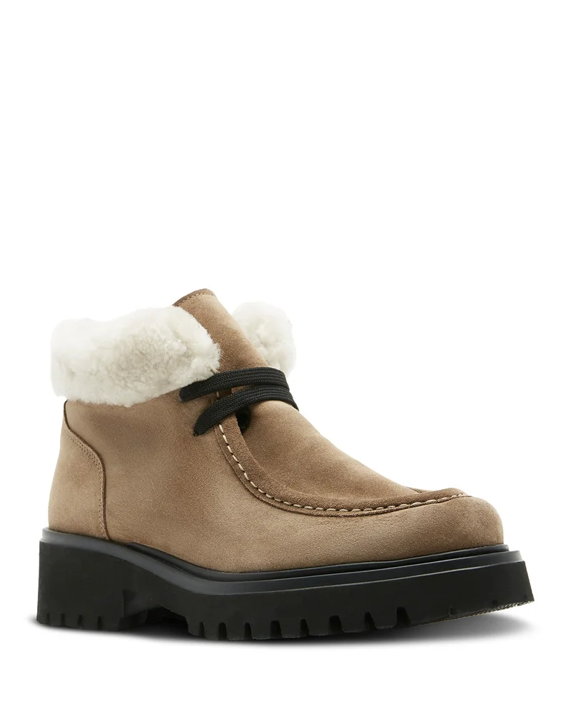 Kinetic Suede & Shearling Ankle Boots