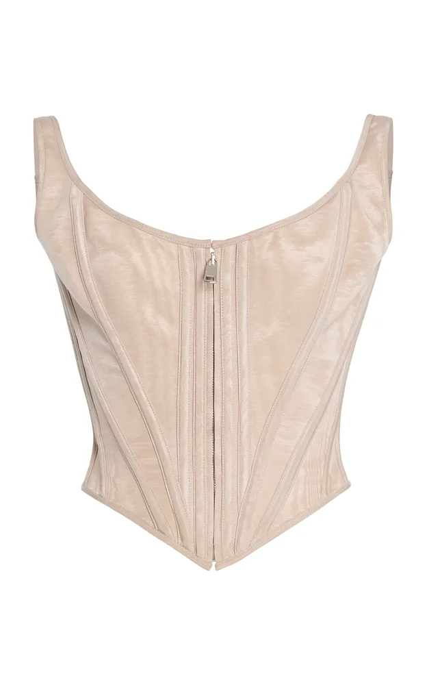 Zip-Front Venus Corset In Moire