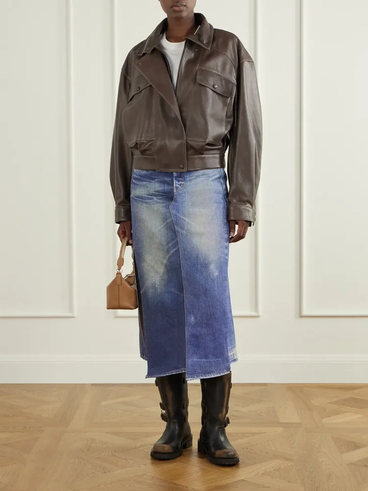 Kurt distressed leather knee boots