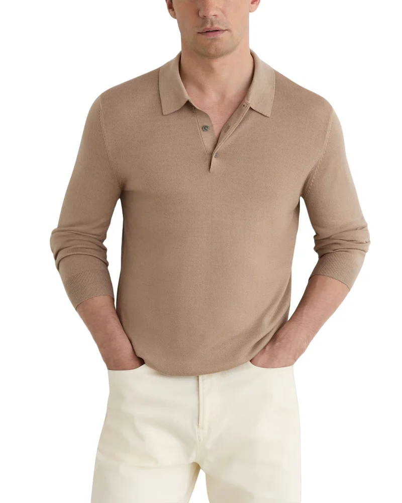 Jay Merino Wool Long Sleeve Polo