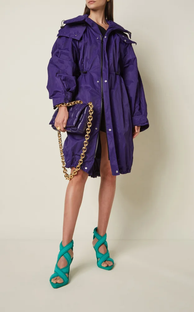 Resinated Metal Twill Parka