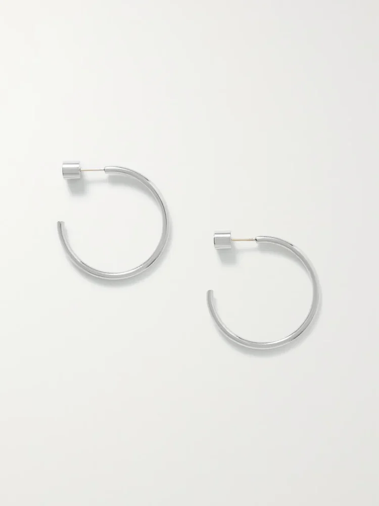 Mini Thread silver-plated hoop earrings