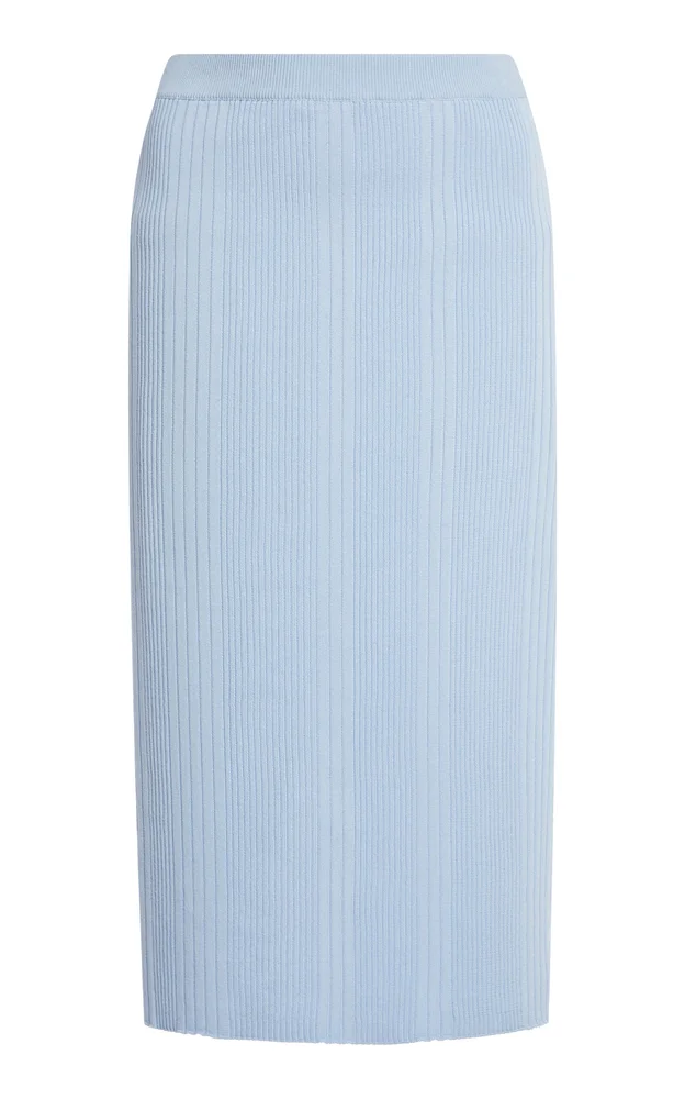Ribbed Cotton Midi Skirt