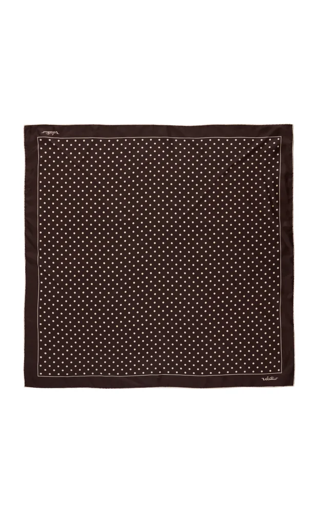 Polka-Dot Print Silk Scarf