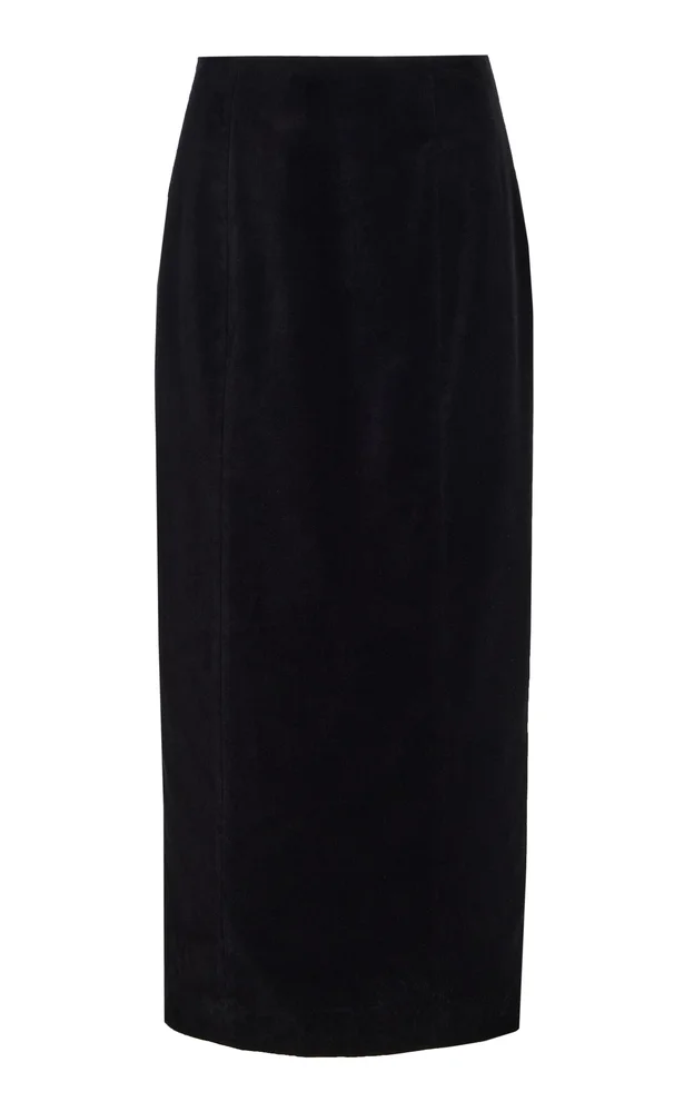 Florian Velvet Midi Column Skirt