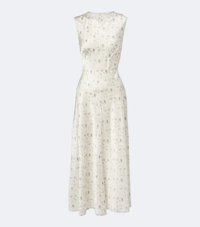 Adelana floral silk midi dress