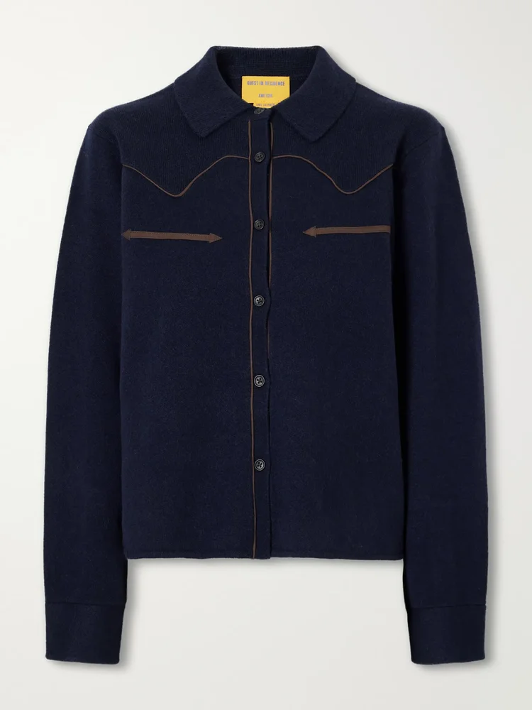 Western cropped cashmere cardigan
