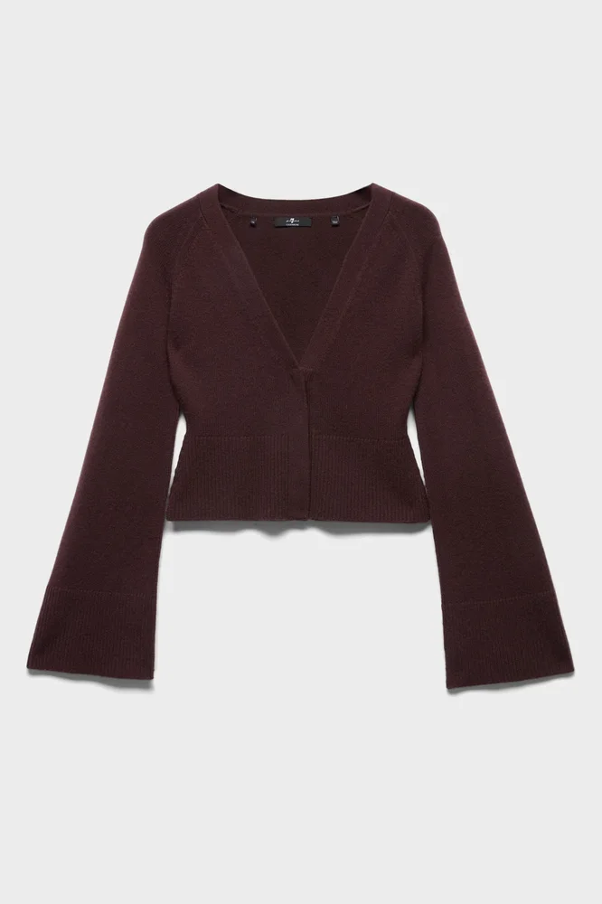 Cashmere Wide Rib Cardigan - Chalk