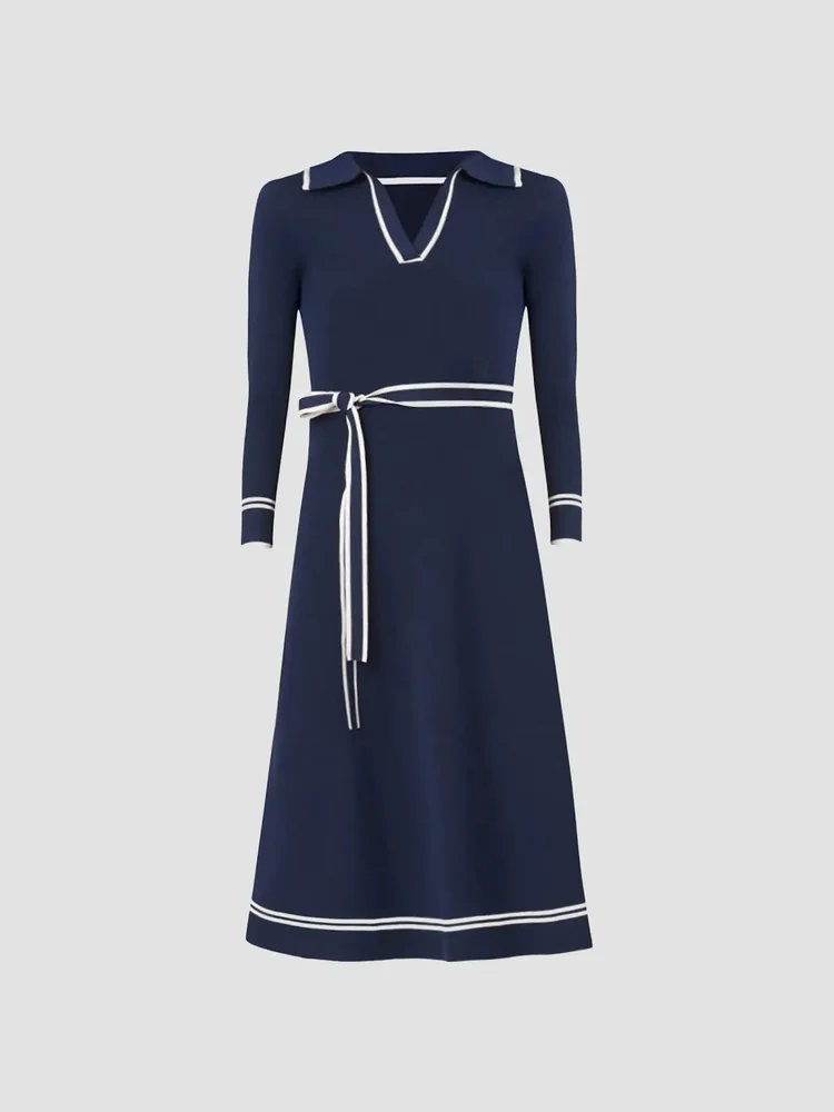 Malia Tie-Waist A-Line Midi Dress