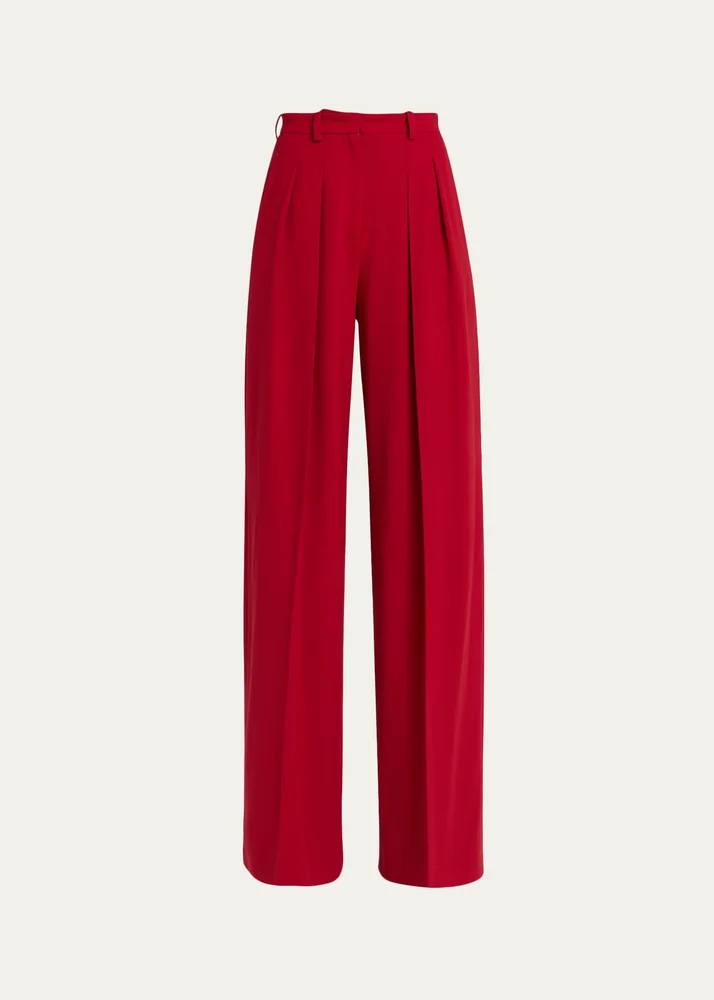 Pleated Wide-Leg Trousers
