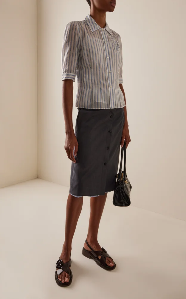 Striped Button-Down Poplin Shirt