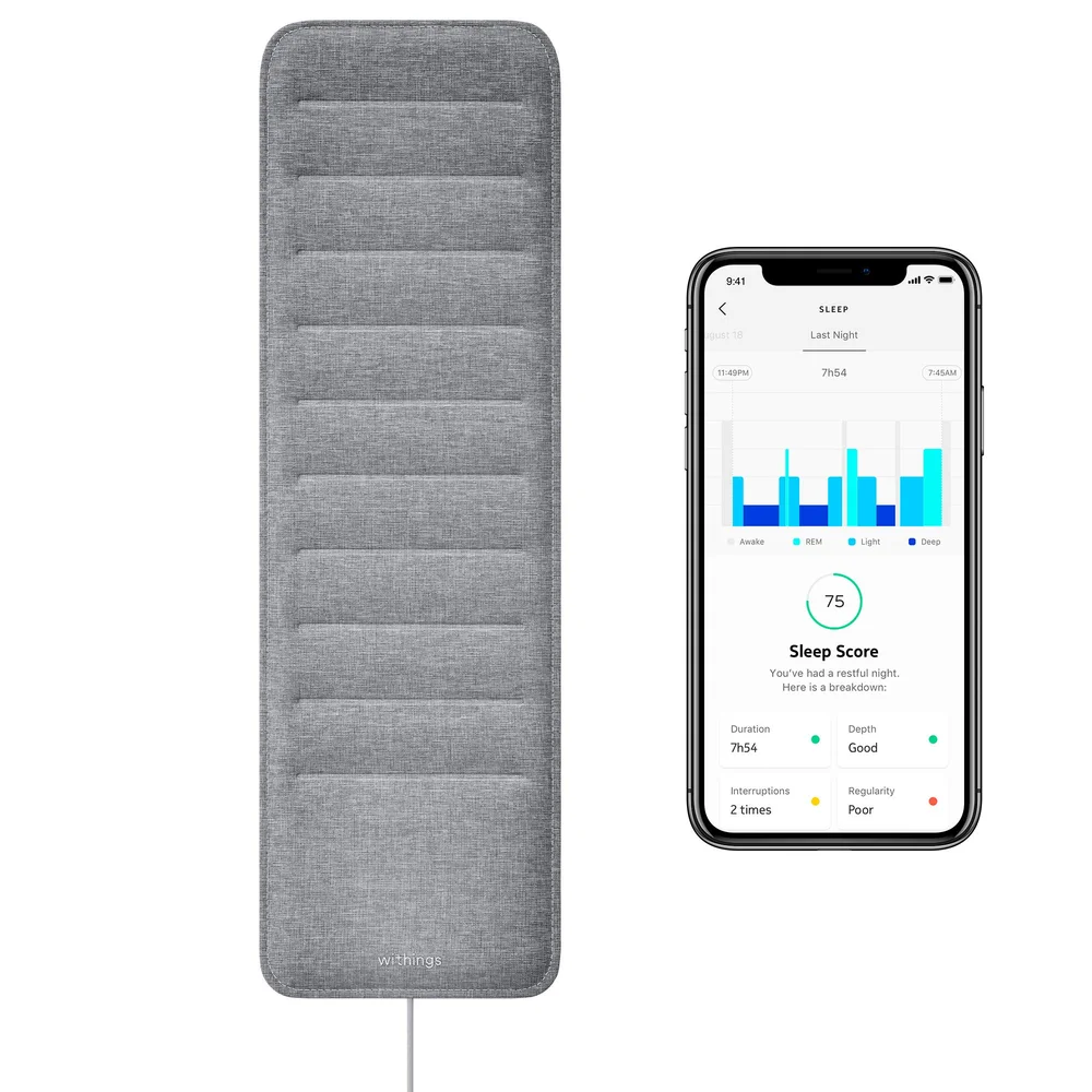 Withings Sleep Sleep Tracking Pad Under The Mattress With Sleep Cycle Analysis