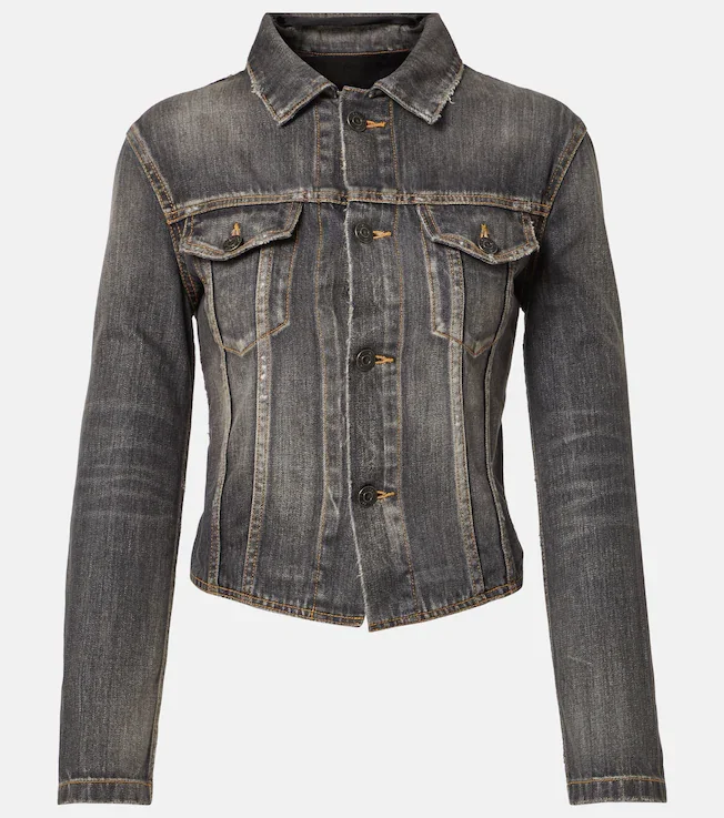 Lace-up denim jacket