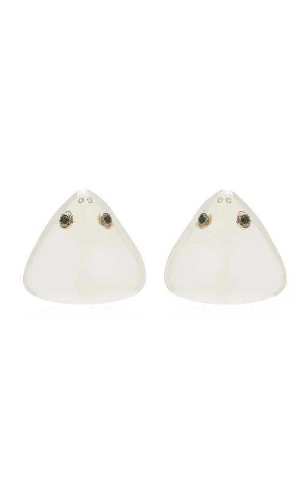 White Gold Diamond Toothed Shark Hoop Earrings