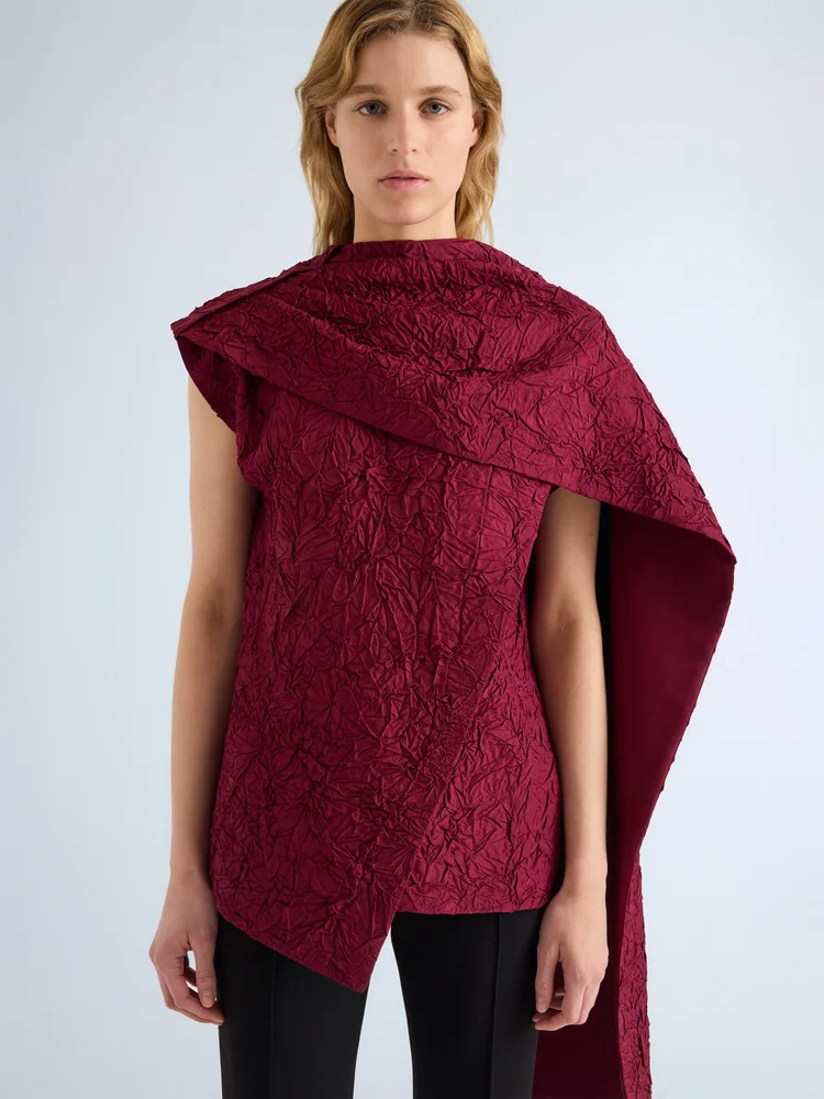 Proenza Schouler Lina Top in Crushed Silk - Wine