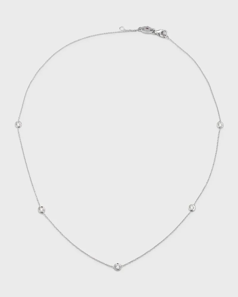 18k Gold Diamond Station Necklace