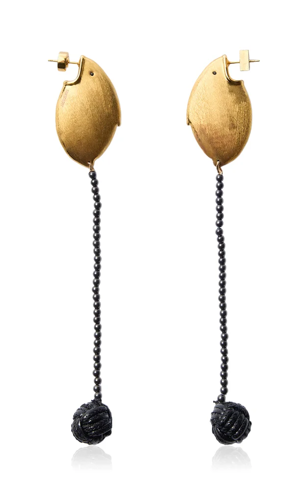 Sunfish Copper and Brass Leather Earrings