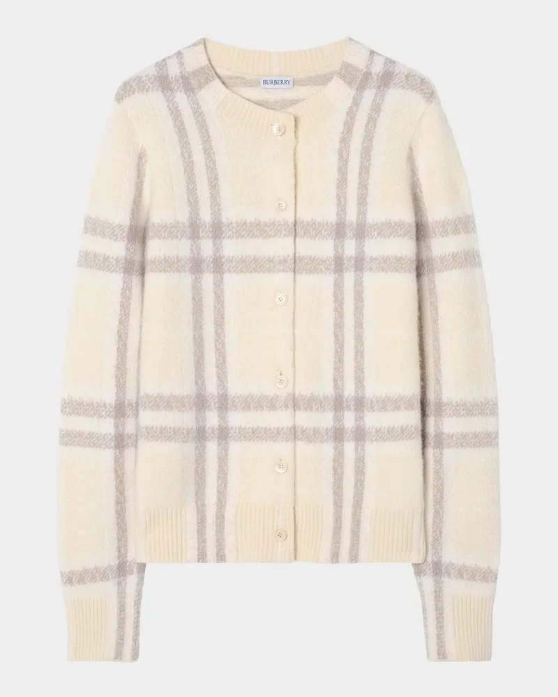 Checked Cashmere-Blend Cardigan