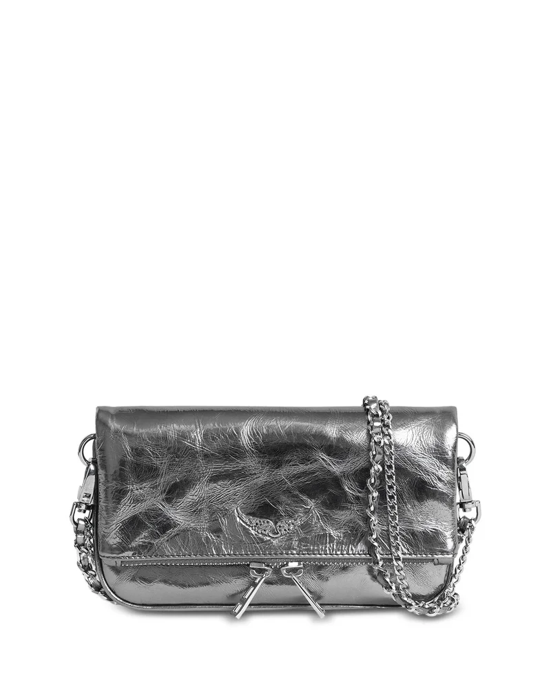 Rock Nano Vintage Effect Metallic Leather Clutch