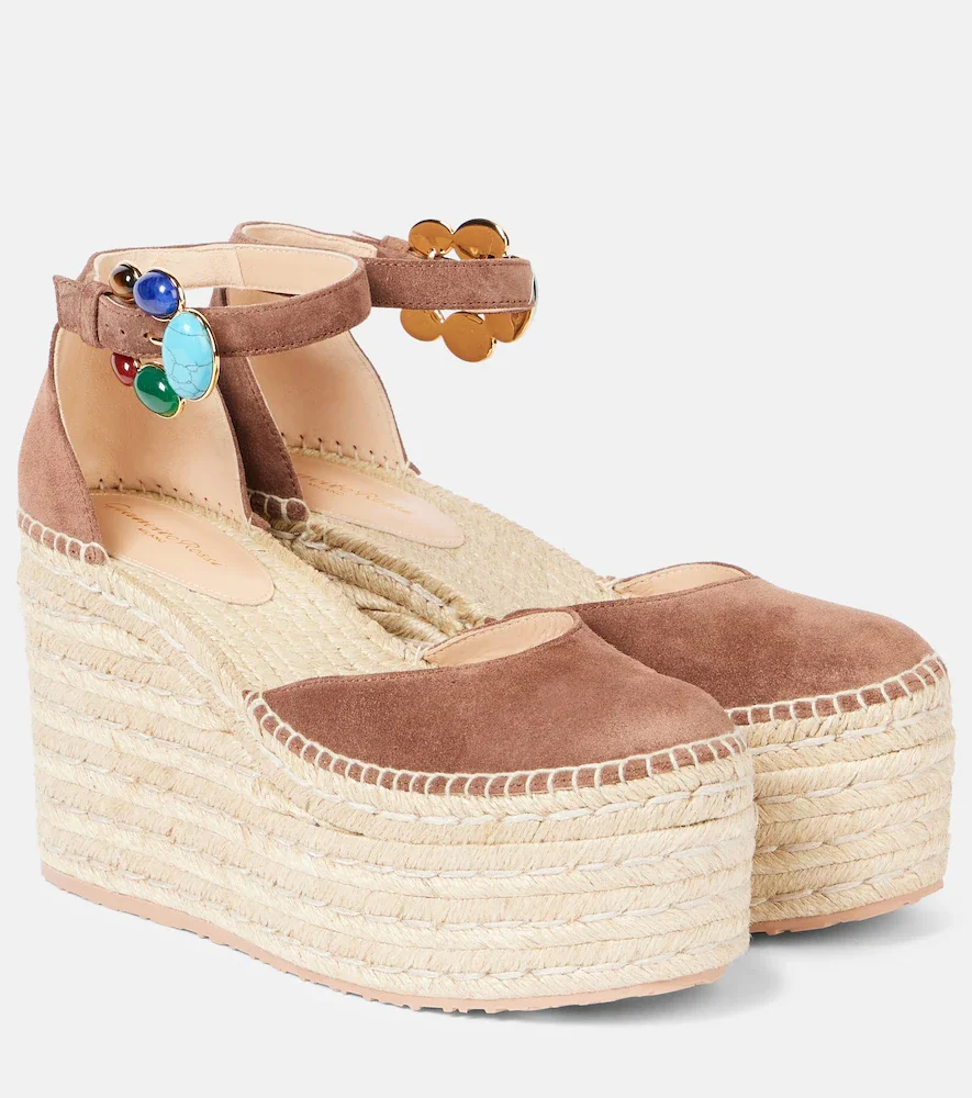 Shanti 100 suede espadrille wedges