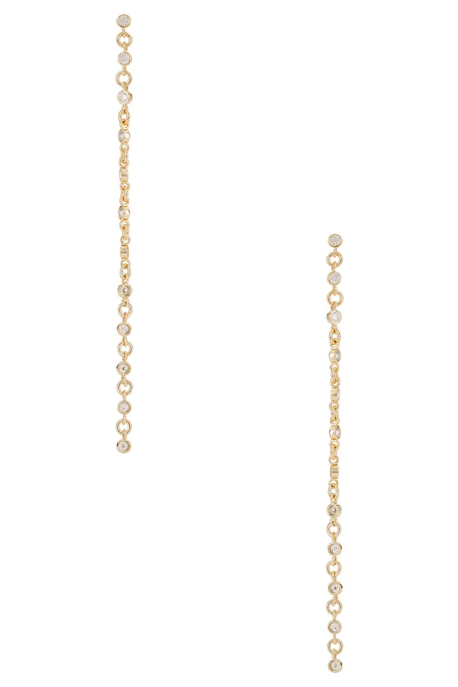 Dainty Linear Crystal Earrings