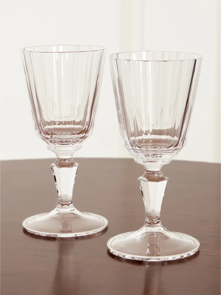 Set of two crystal wine glasses
