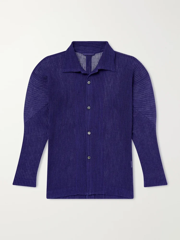 Rustic Mesh Pleated Shirt