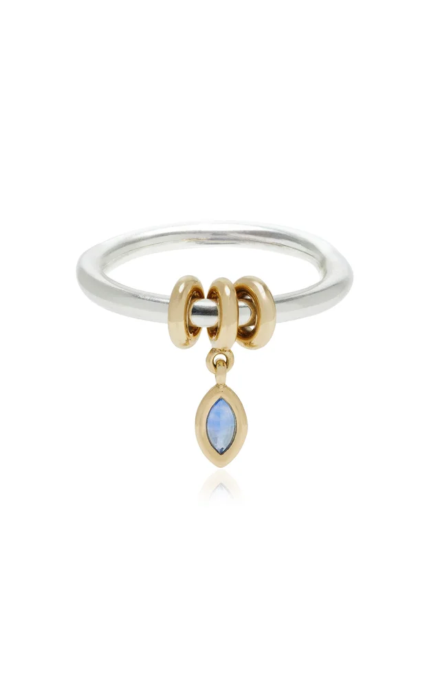 Exclusive La Isla 18K Yellow Gold and Steling Silver Pia Marquise Blue Ring
