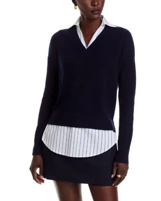 100% Cashmere Layered Look Sweater - Exclusive