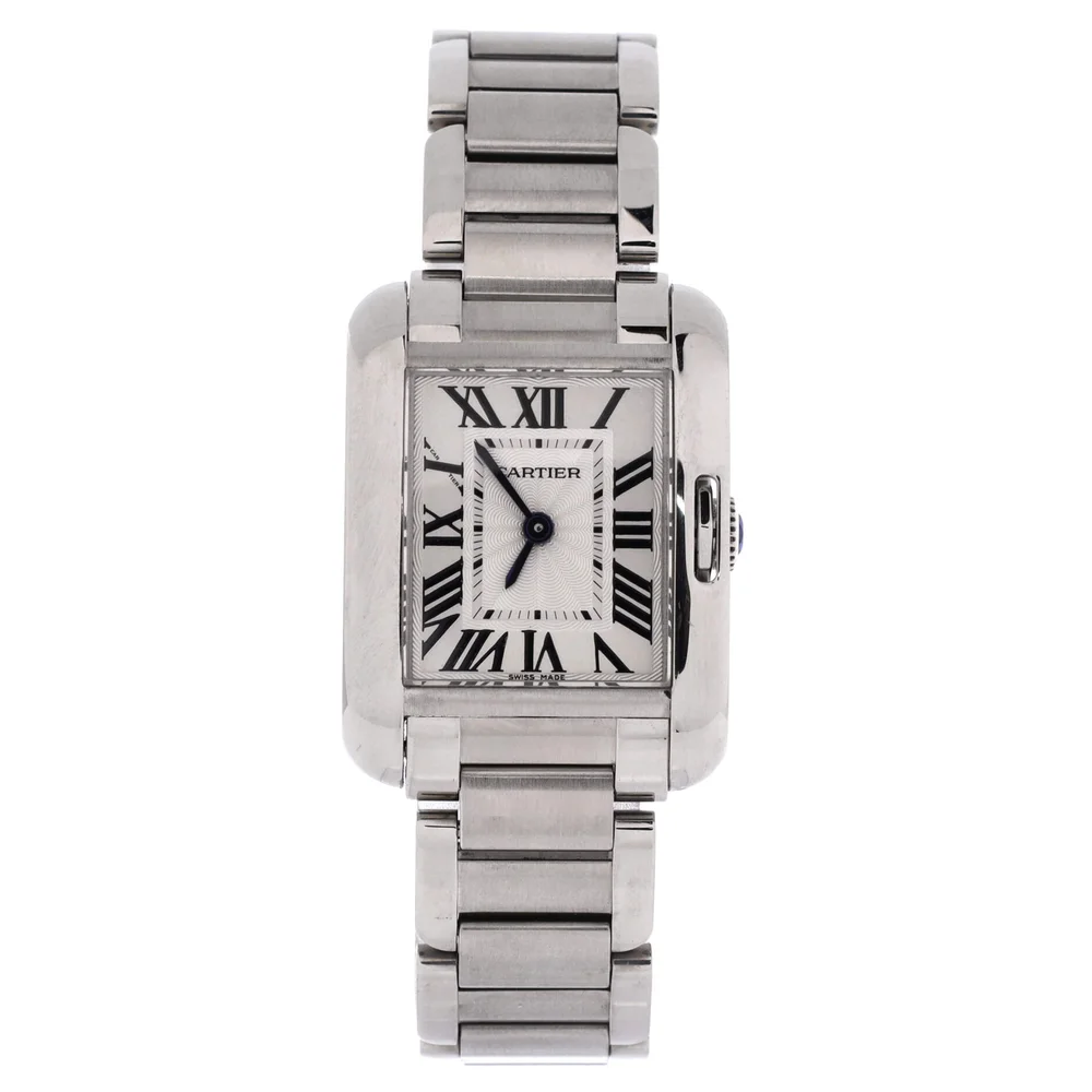 Pre-Owned Tank Anglaise Quartz Watch Stainless Steel 23mm