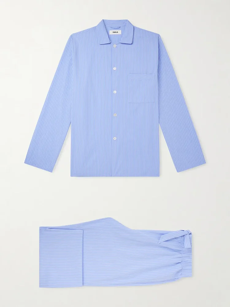 Striped Organic Cotton-Poplin Pyjamas