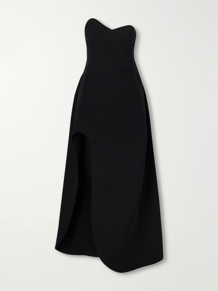 Strapless wool gown