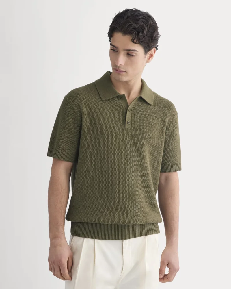 Seed Stitch Polo (Beech)