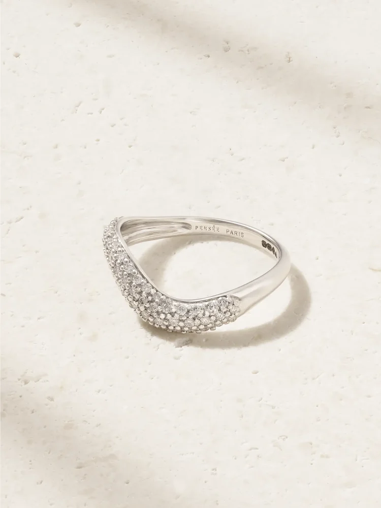 Wave Alliance 18-karat white gold diamond ring