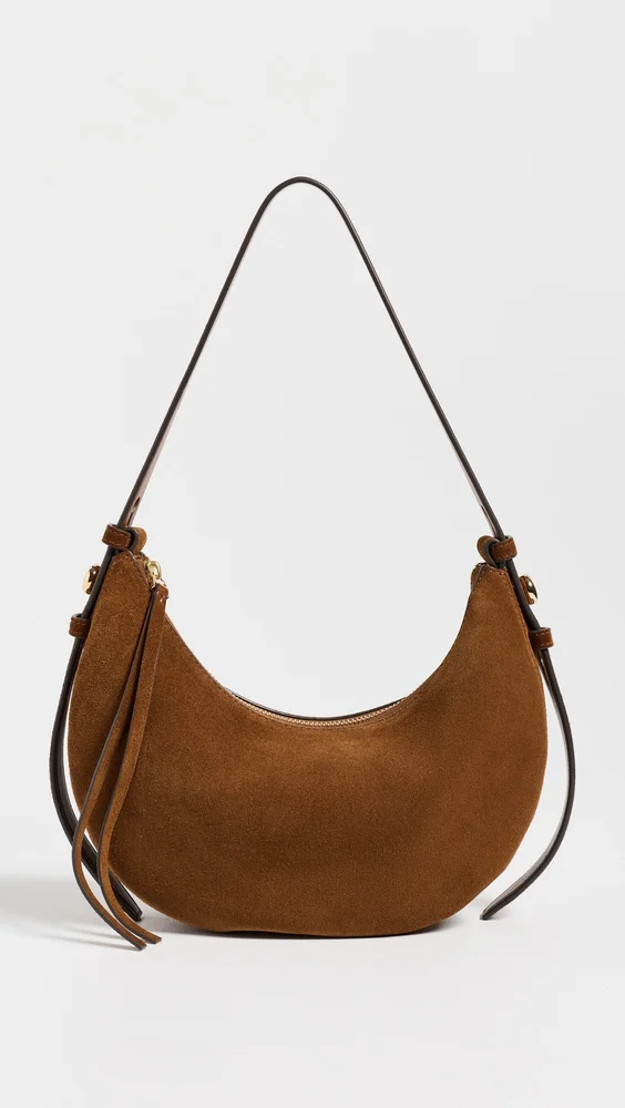 Romy Suede Half Moon Bag