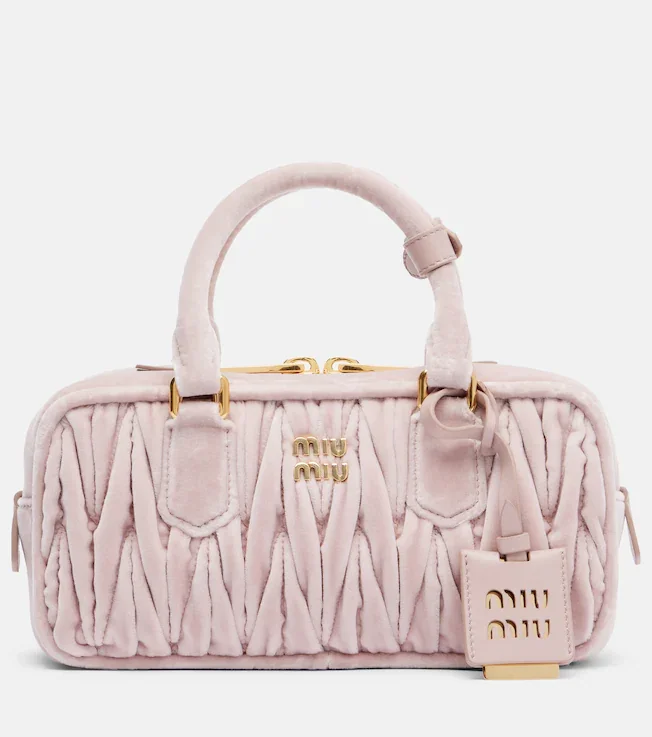 Arcadie matelassé suede top-handle bag