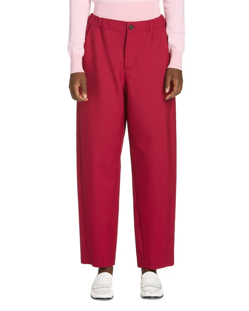 Elastic Waist Straight Leg Pants