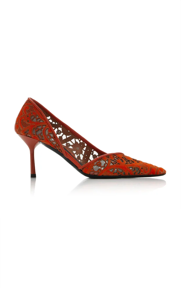 Max Lasercut Leather Pumps