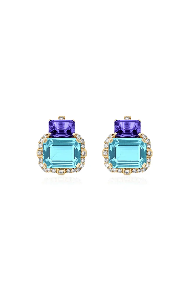 Two-Tone Stud Earrings