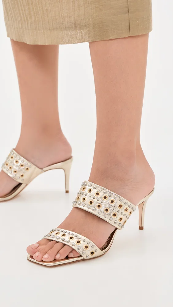Sutton Mixed Hardware Metallic Sandals