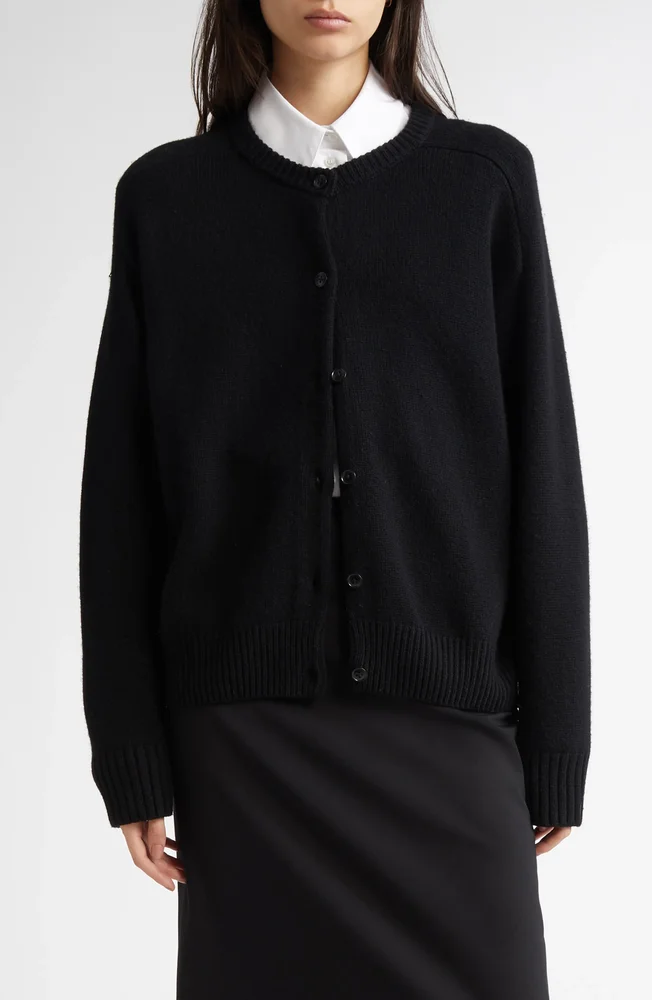 Aidar Crop Wool & Cashmere Crewneck Cardigan