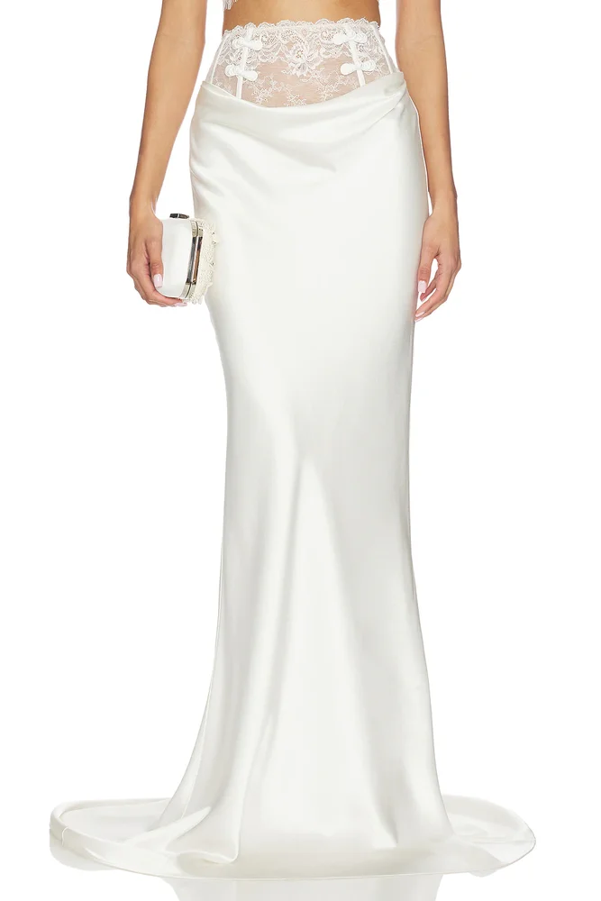 Lila Satin Skirt