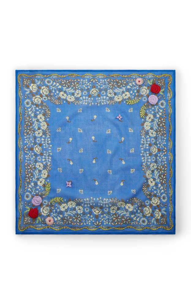 Embroidered Floral Bandana