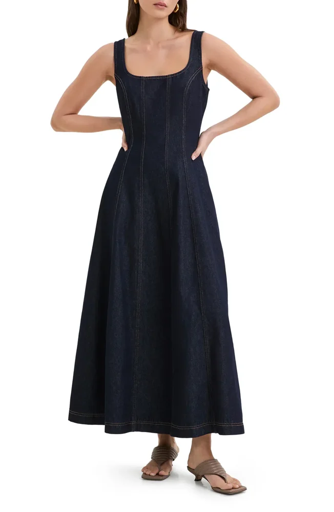 Melrose Denim Maxi Dress